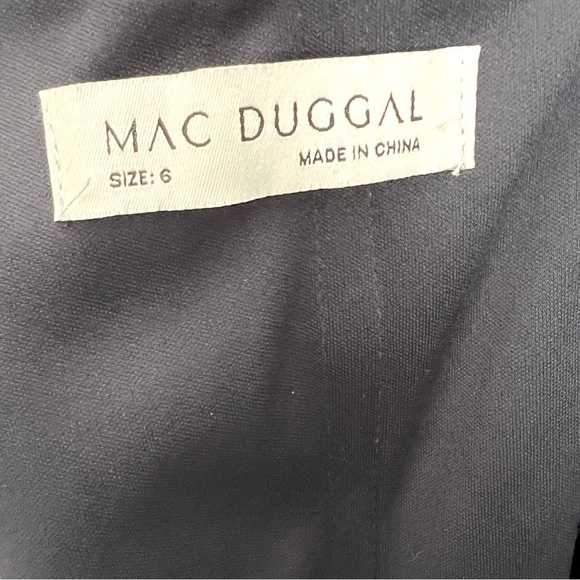 NEW MAC DUGGAL One Shoulder Midnight Blue Long Sleeve Jersey Gown size 6 - Picture 10 of 10